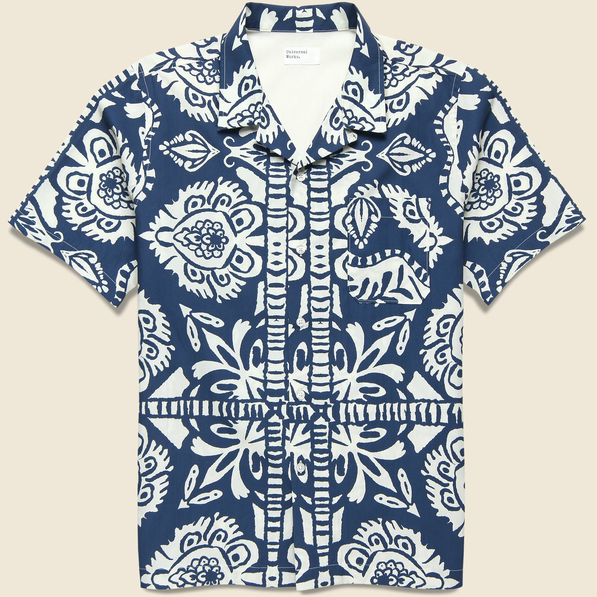 Island Print Road Shirt - Navy