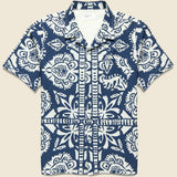 Island Print Road Shirt - Navy - Universal Works - STAG Provisions - Tops - S/S Woven - Floral