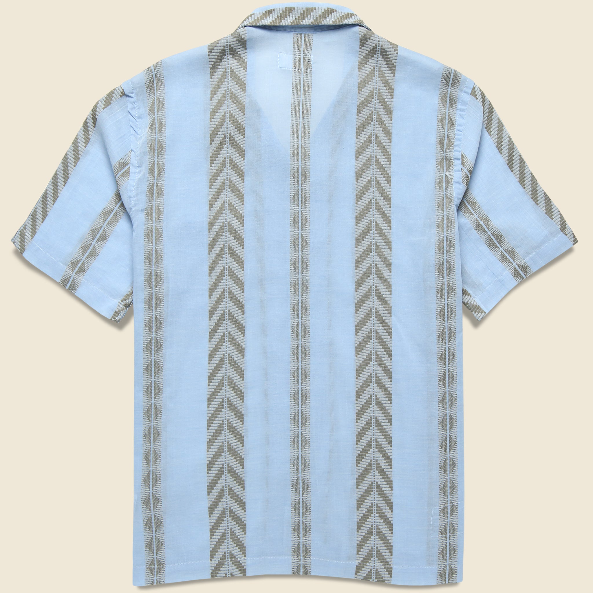 
                          Hendrix Stripe Road Shirt - Pale Blue - Universal Works - STAG Provisions - Tops - S/S Woven - Other Pattern
                        