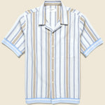 Dean Stripe Road Shirt - Blue/Sand - Universal Works - STAG Provisions - Tops - S/S Woven - Stripe