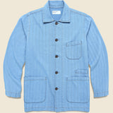 Herringbone Bakers Overshirt - Washed Indigo - Universal Works - STAG Provisions - Outerwear - Shirt Jacket