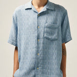 Rainbow Weave Camp Shirt - Indigo - Corridor - STAG Provisions - Tops - S/S Woven - Other Pattern