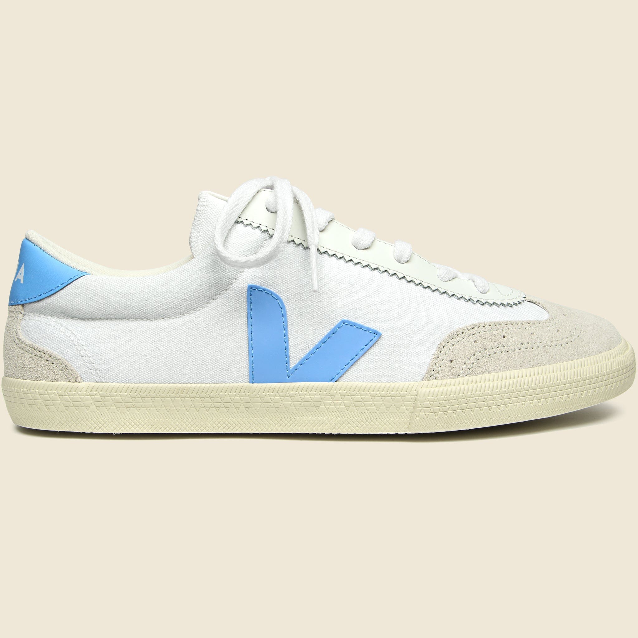 Volley Canvas Sneaker - White Aqua