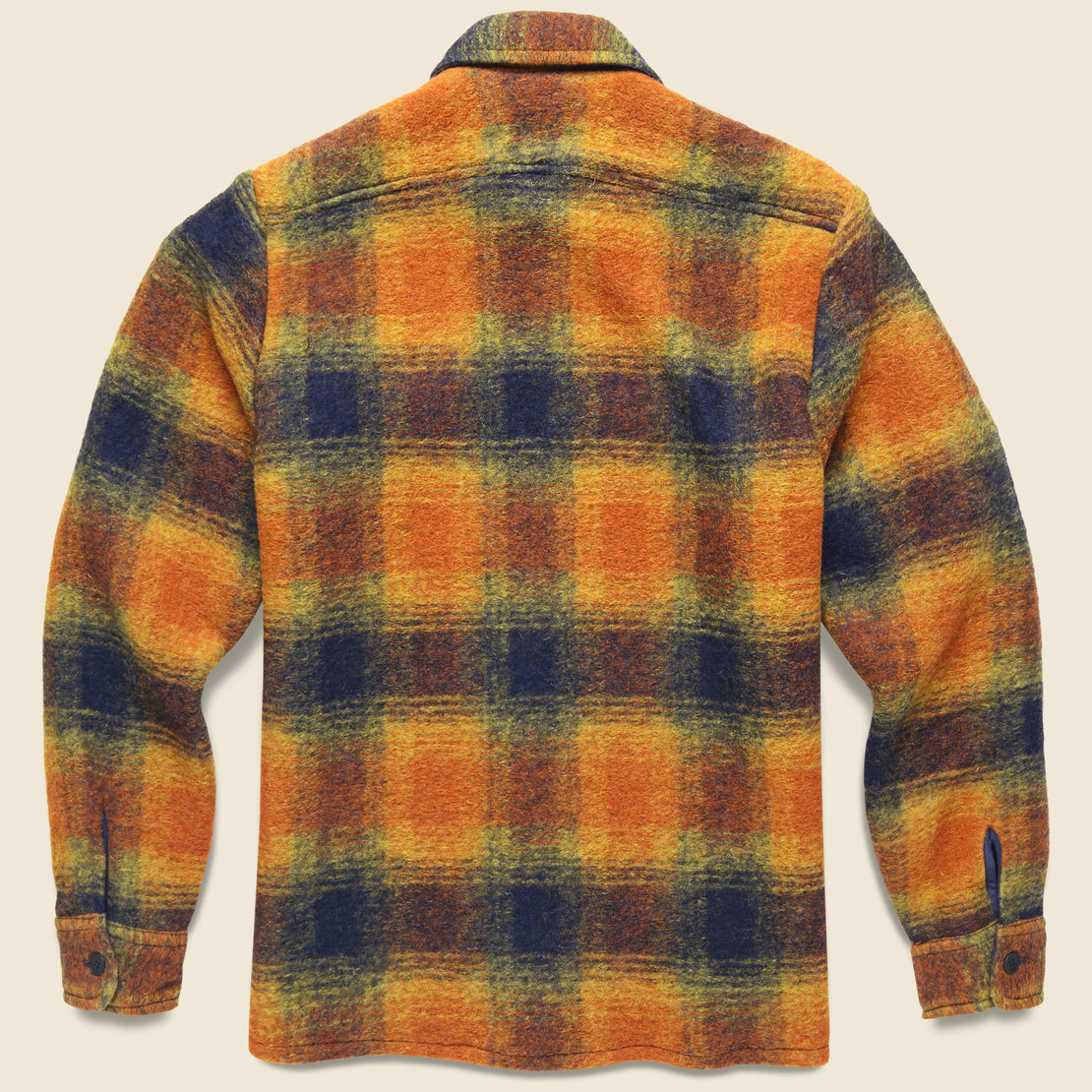 Whiting Overshirt - Pine Orange Wool - Wax London - STAG Provisions - Tops - L/S Woven - Plaid