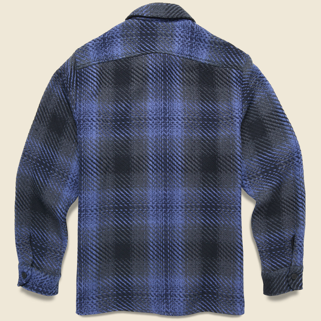 Whiting Overshirt - Navy Dusk Check - Wax London - STAG Provisions - Tops - L/S Woven - Plaid