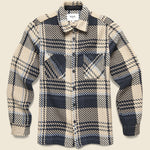 Whiting Overshirt - Black/Ecru Spear Check - Wax London - STAG Provisions - Tops - L/S Woven - Plaid