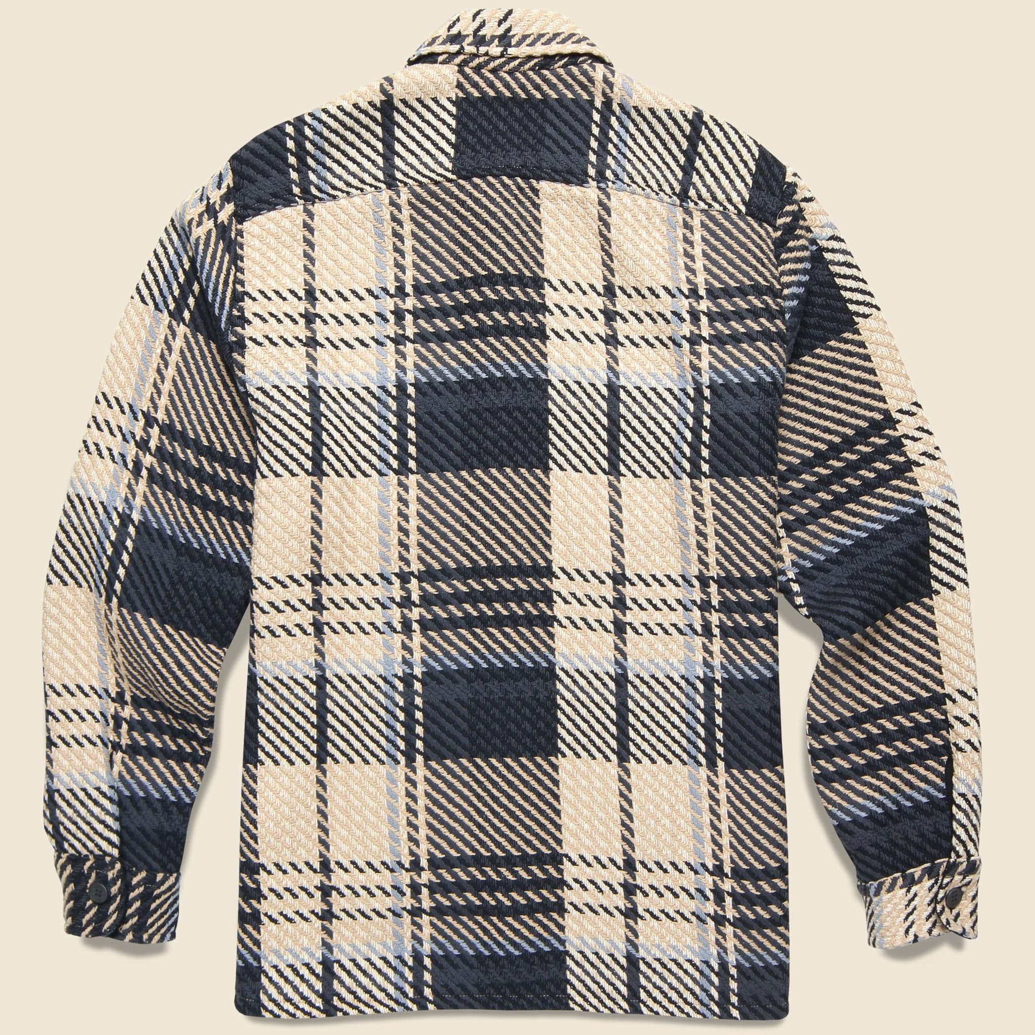 
                          Whiting Overshirt - Black/Ecru Spear Check - Wax London - STAG Provisions - Tops - L/S Woven - Plaid
                        