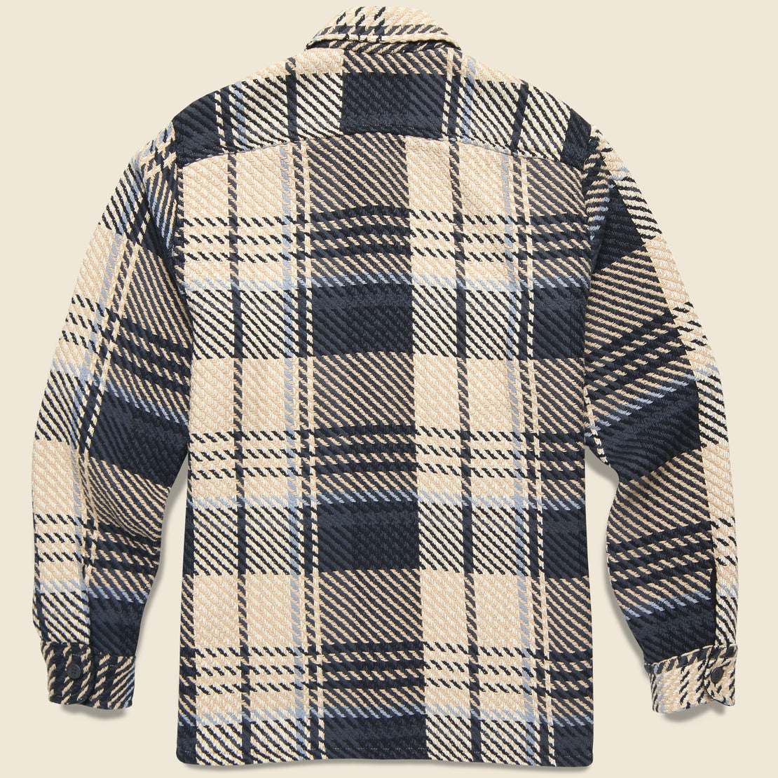 Whiting Overshirt - Black/Ecru Spear Check - Wax London - STAG Provisions - Tops - L/S Woven - Plaid