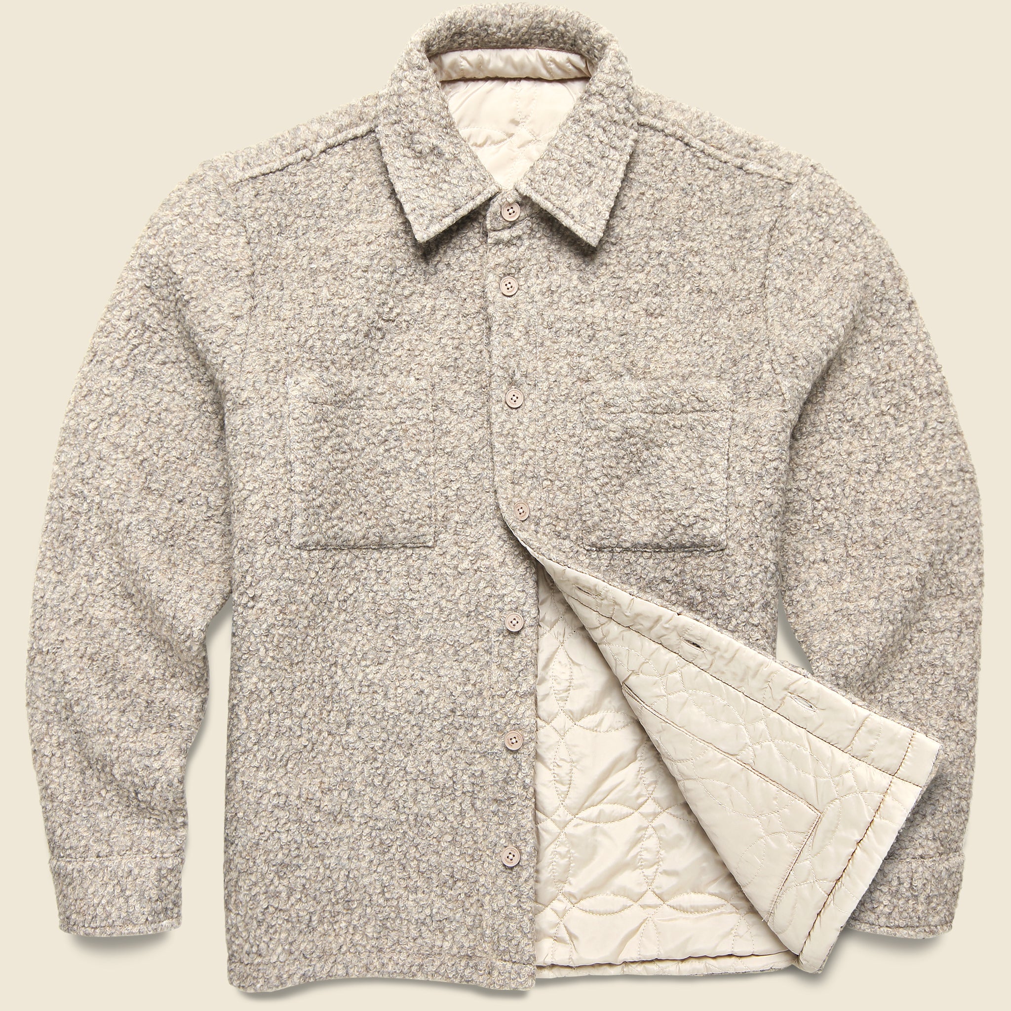 
                          Mount Overshirt - Bobble Wool/Natural - Wax London - STAG Provisions - Outerwear - Shirt Jacket
                        