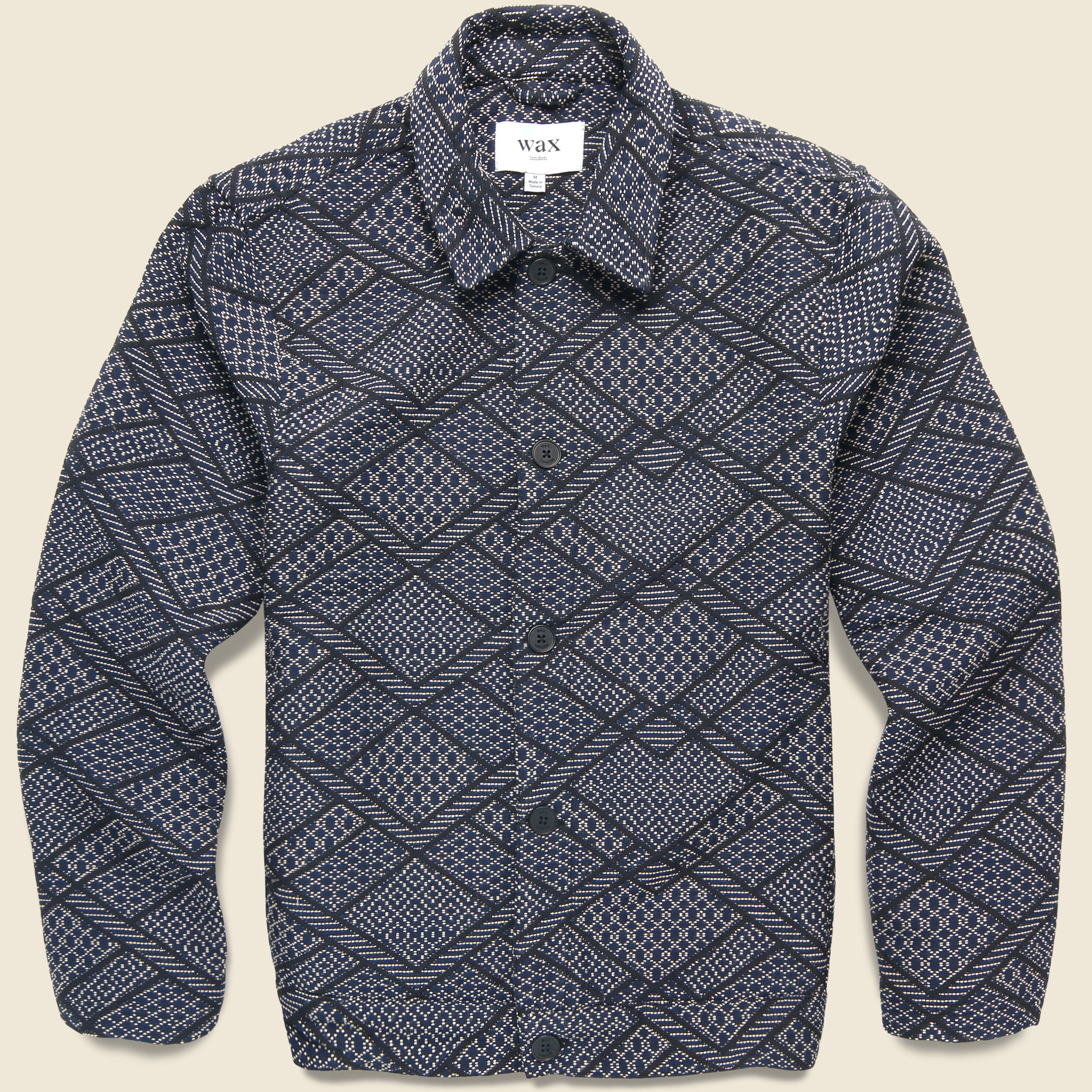 Iggy Jacket - Diamond Stitch Jacquard Navy