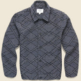 Iggy Jacket - Diamond Stitch Jacquard Navy - Wax London - STAG Provisions - Outerwear - Coat / Jacket