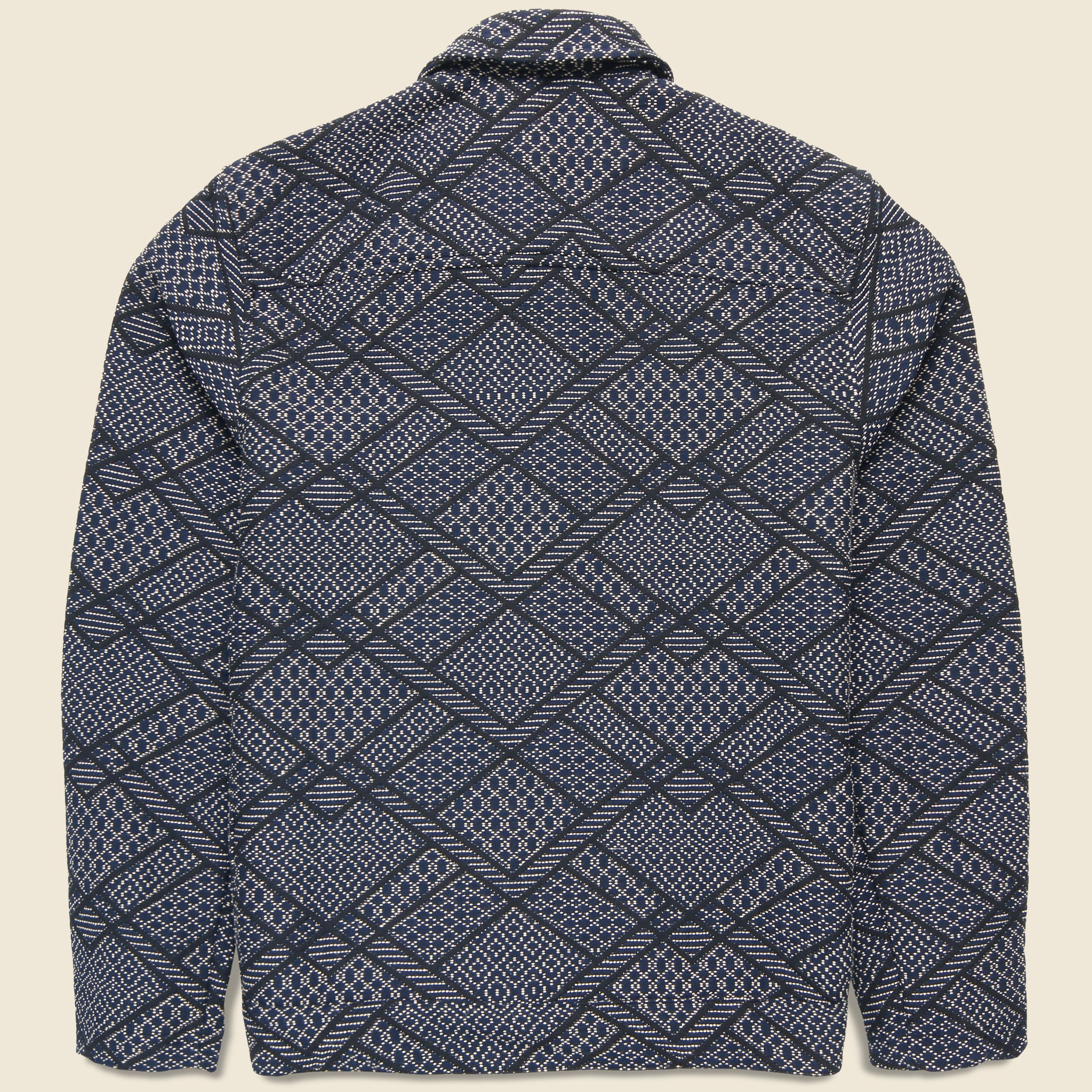 
                          Iggy Jacket - Diamond Stitch Jacquard Navy - Wax London - STAG Provisions - Outerwear - Coat / Jacket
                        