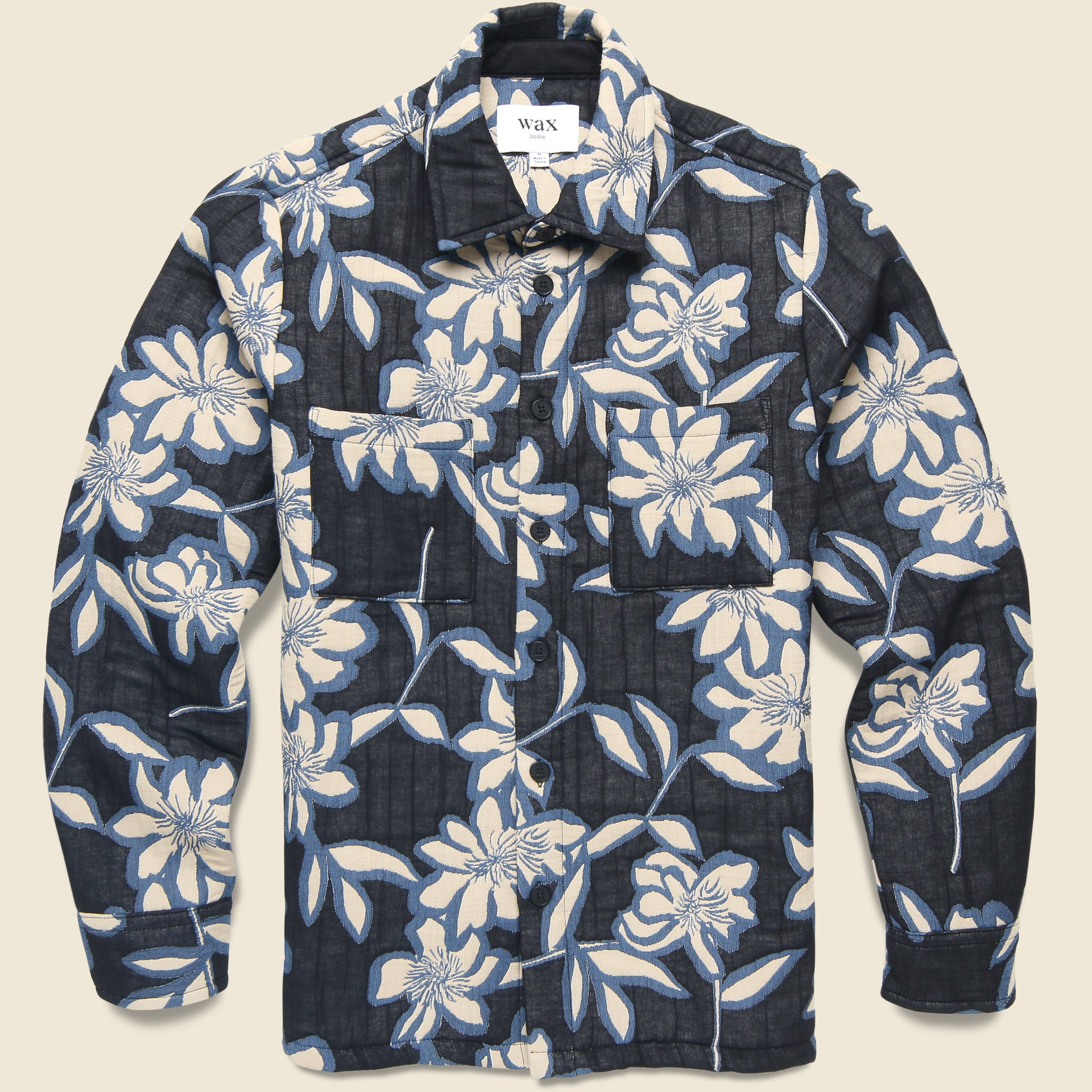 Otto Overshirt - Floral Ecru/Blue