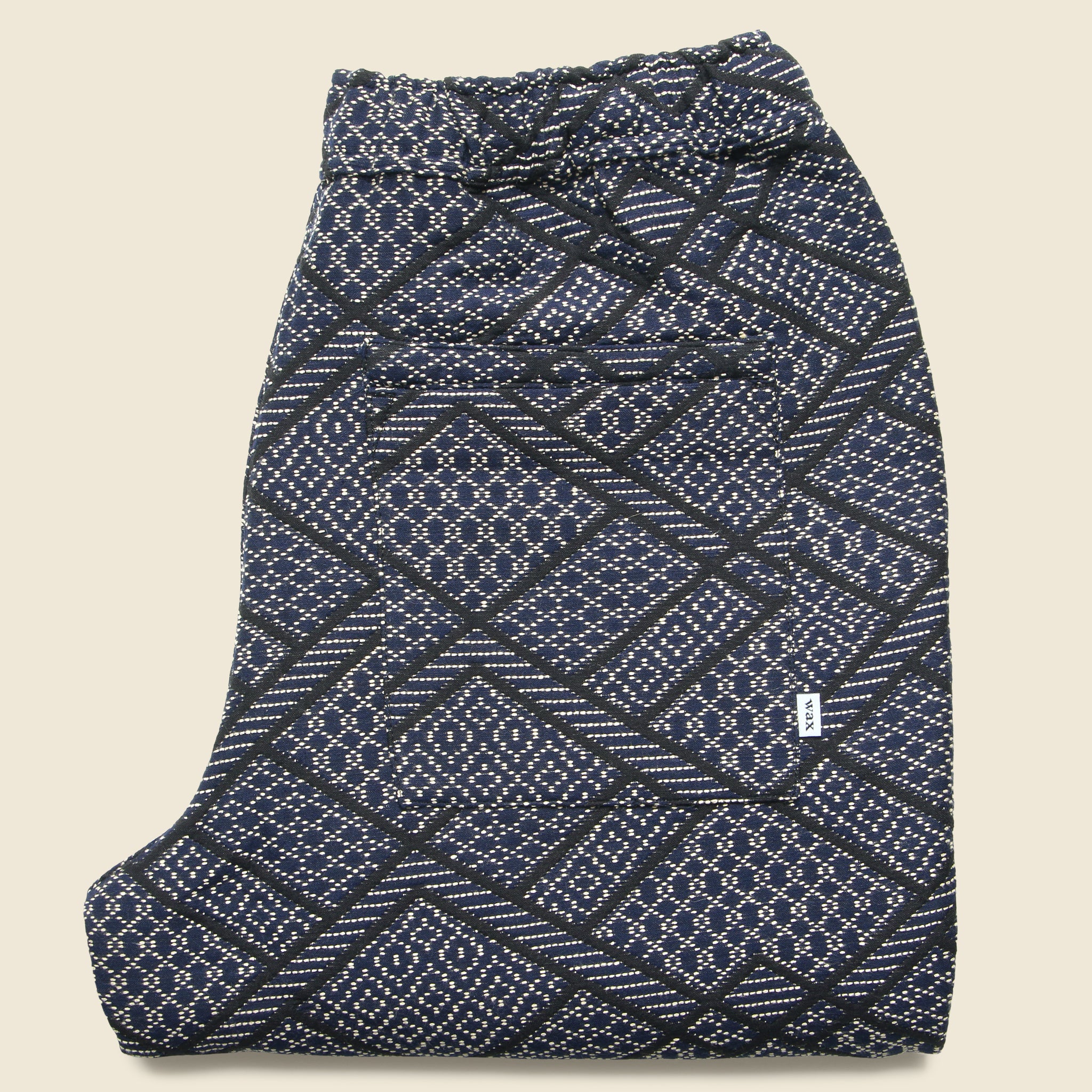 
                          Kurt Trouser - Diamond Stitch Jacquard Navy - Wax London - STAG Provisions - Pants - Twill
                        