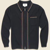 Amble Polo - Milano Stripe Black - Wax London - STAG Provisions - Tops - Sweater