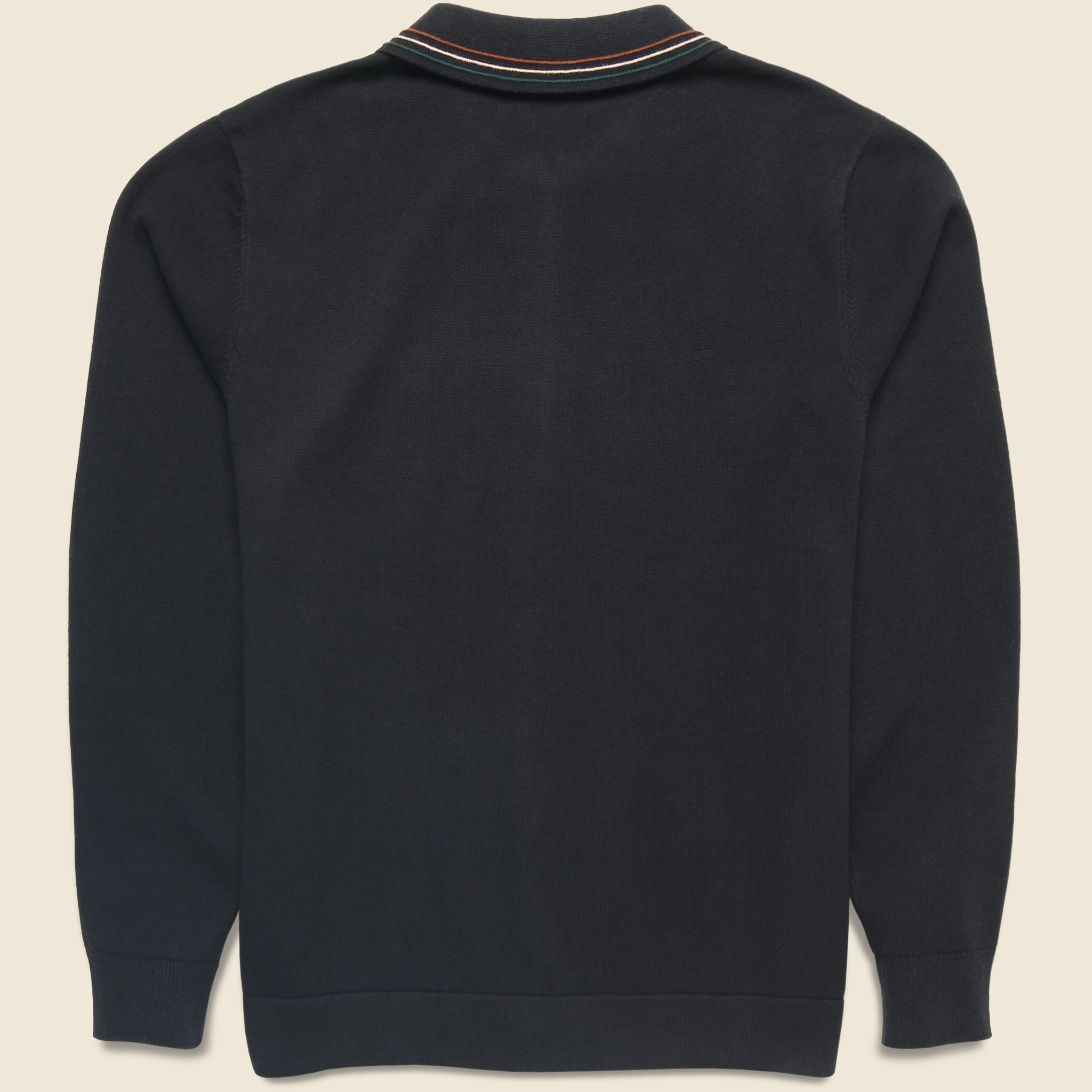 
                          Amble Polo - Milano Stripe Black - Wax London - STAG Provisions - Tops - Sweater
                        