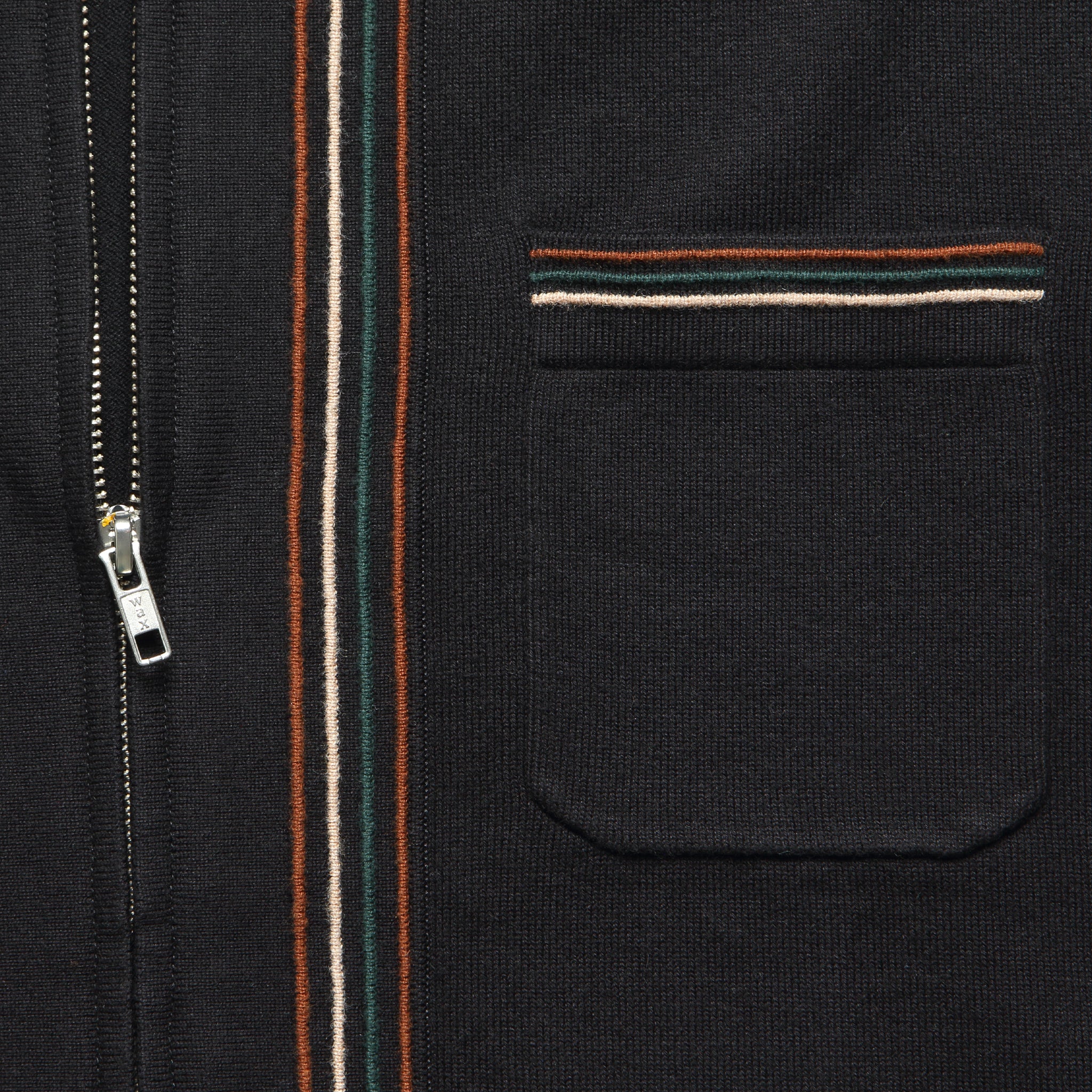 
                          Amble Polo - Milano Stripe Black - Wax London - STAG Provisions - Tops - Sweater
                        