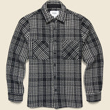 Whiting Overshirt - Twin Weave Black - Wax London - STAG Provisions - Tops - L/S Woven - Plaid