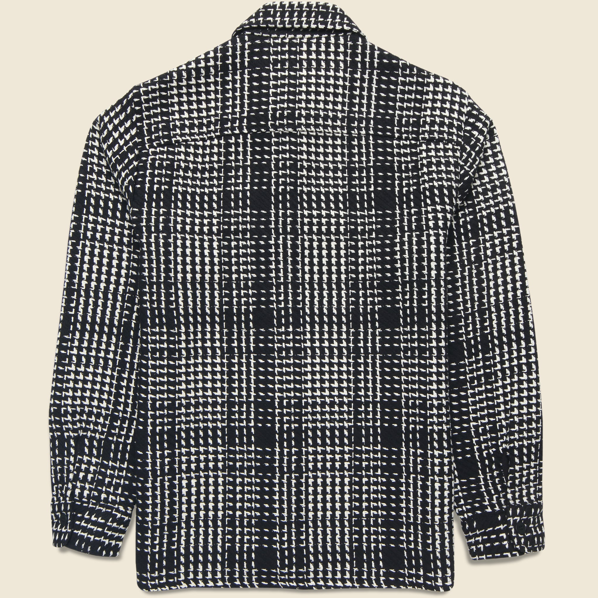 
                          Whiting Overshirt - Twin Weave Black - Wax London - STAG Provisions - Tops - L/S Woven - Plaid
                        