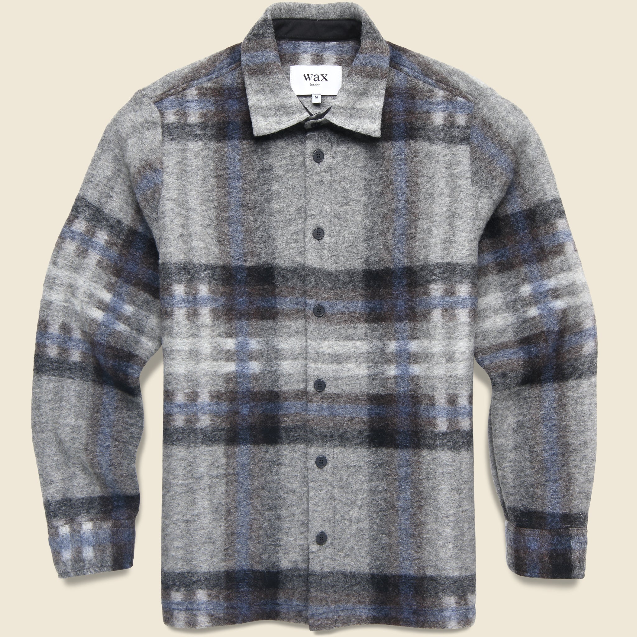 Nolan Overshirt - Grey/Blue - Wax London - STAG Provisions - Outerwear - Shirt Jacket