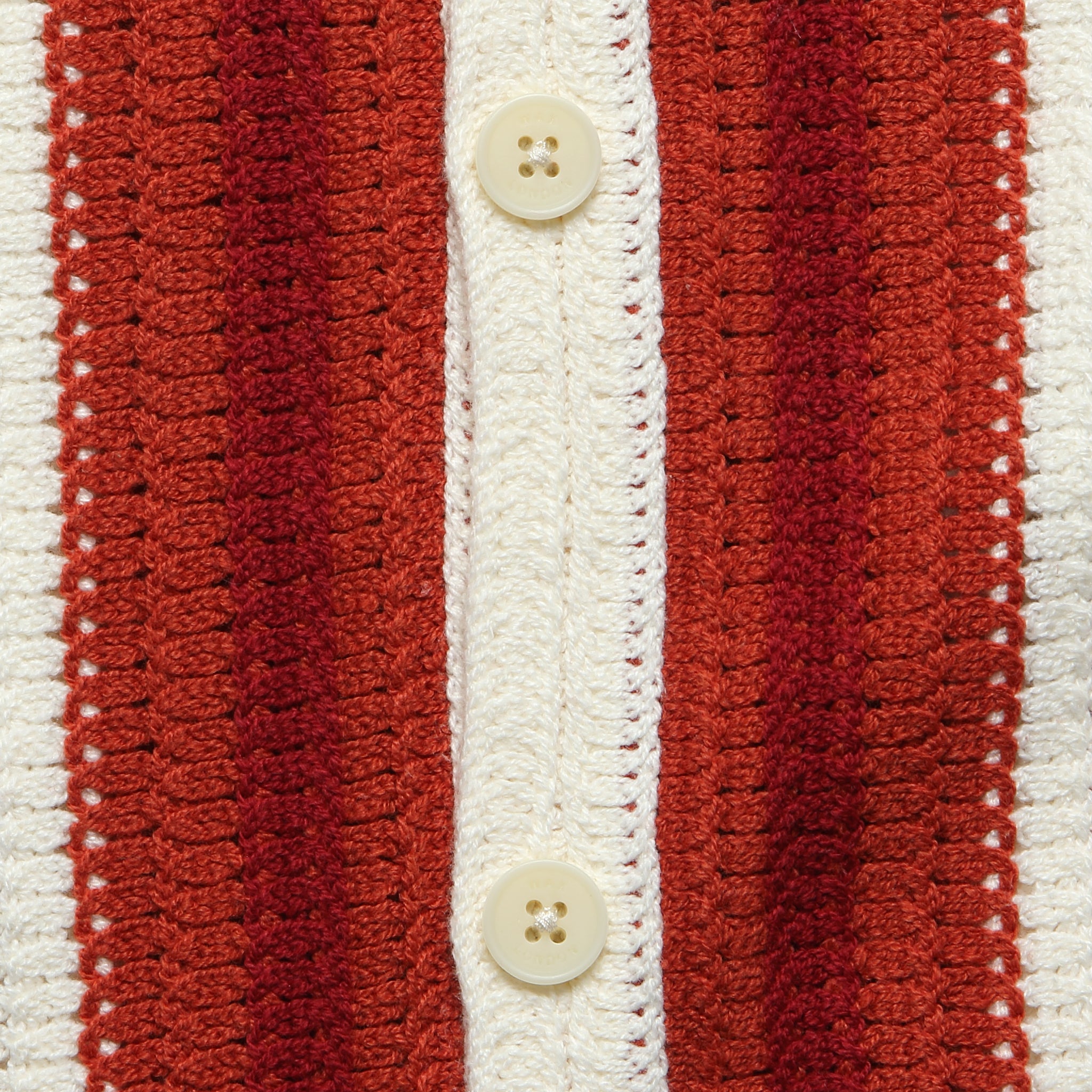 
                          Porto Crochet Stripe Shirt - Ecru/Orange
                        