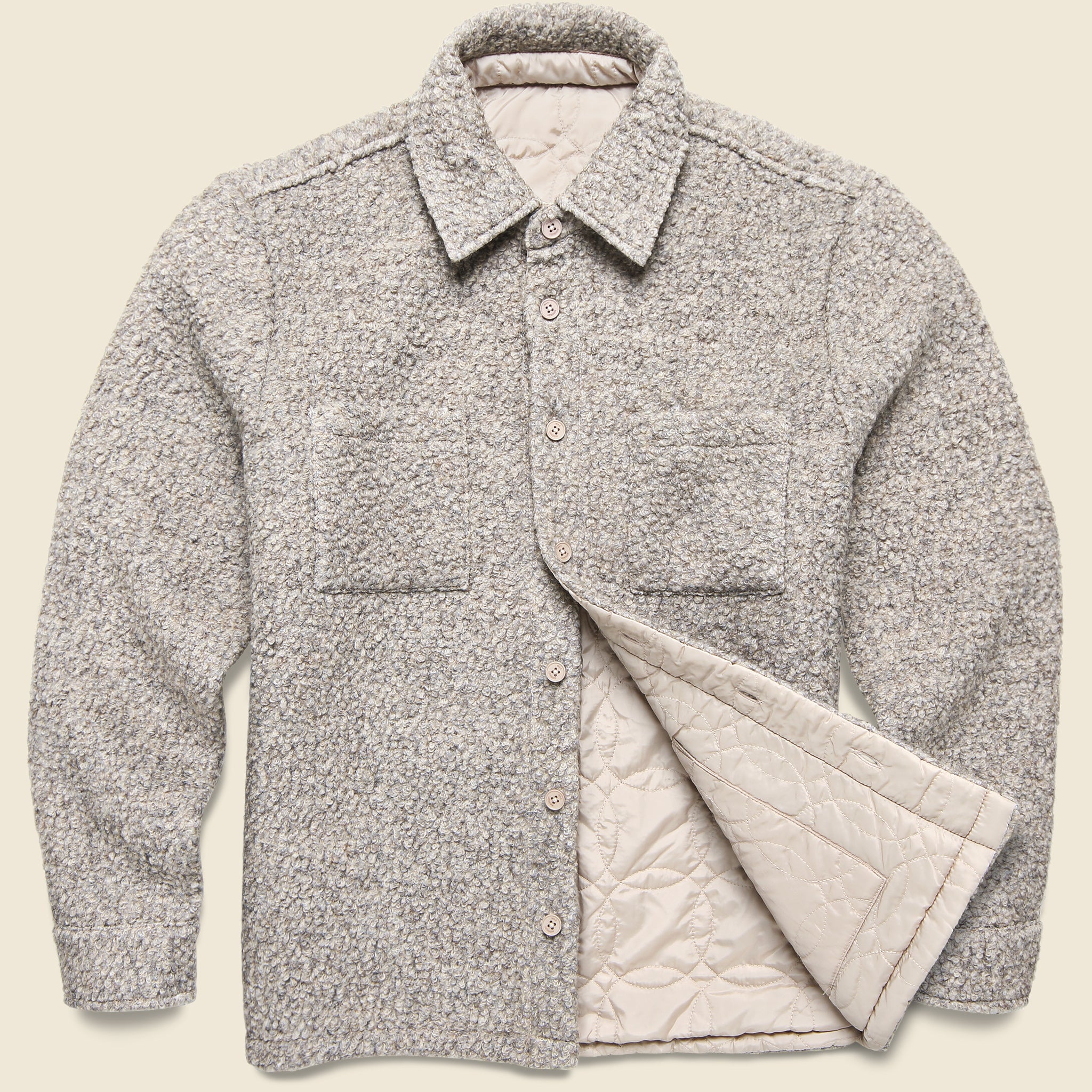 Mount Reversible Overshirt - Bobble Wool Natural