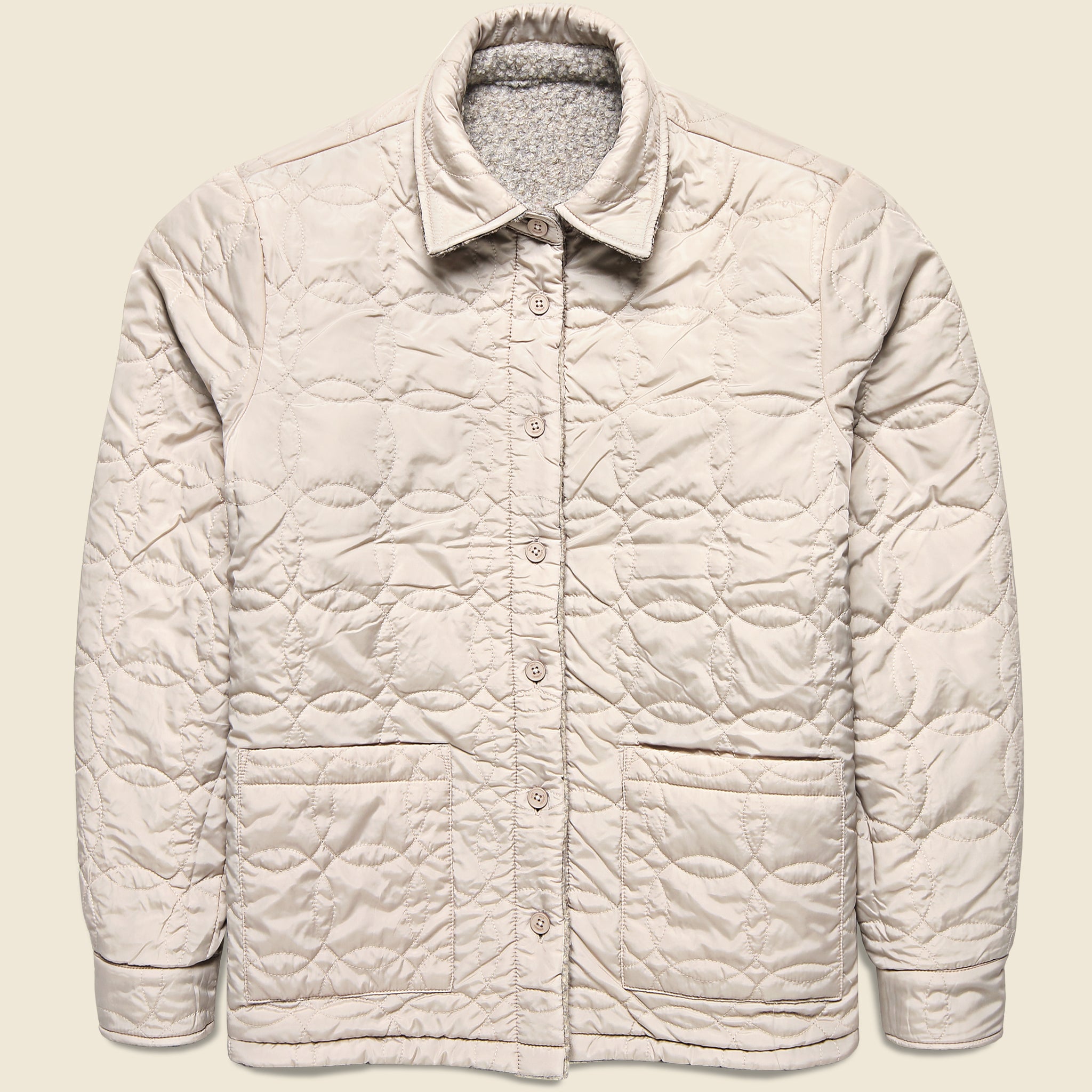 
                          Mount Reversible Overshirt - Bobble Wool Natural
                        