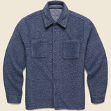 Mount Reversible Overshirt - Bobble Wool Grey Blue - Wax London - STAG Provisions - Outerwear - Shirt Jacket