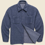 Mount Reversible Overshirt - Bobble Wool Grey Blue - Wax London - STAG Provisions - Outerwear - Shirt Jacket