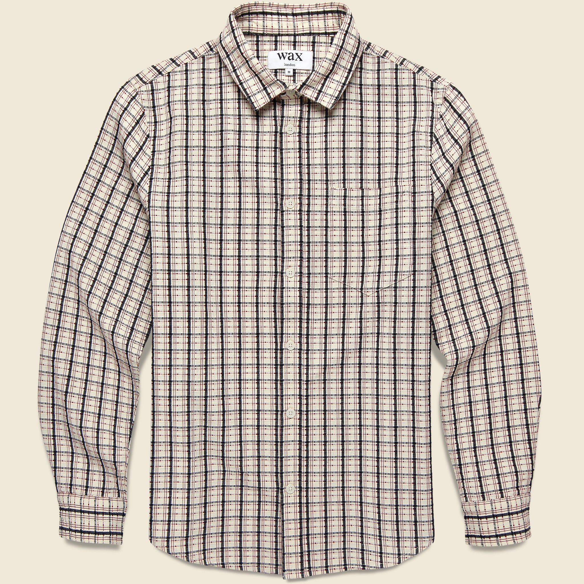 Shelly Shirt - Dobby Check Ecru/Red - Wax London - STAG Provisions - Tops - L/S Woven - Plaid