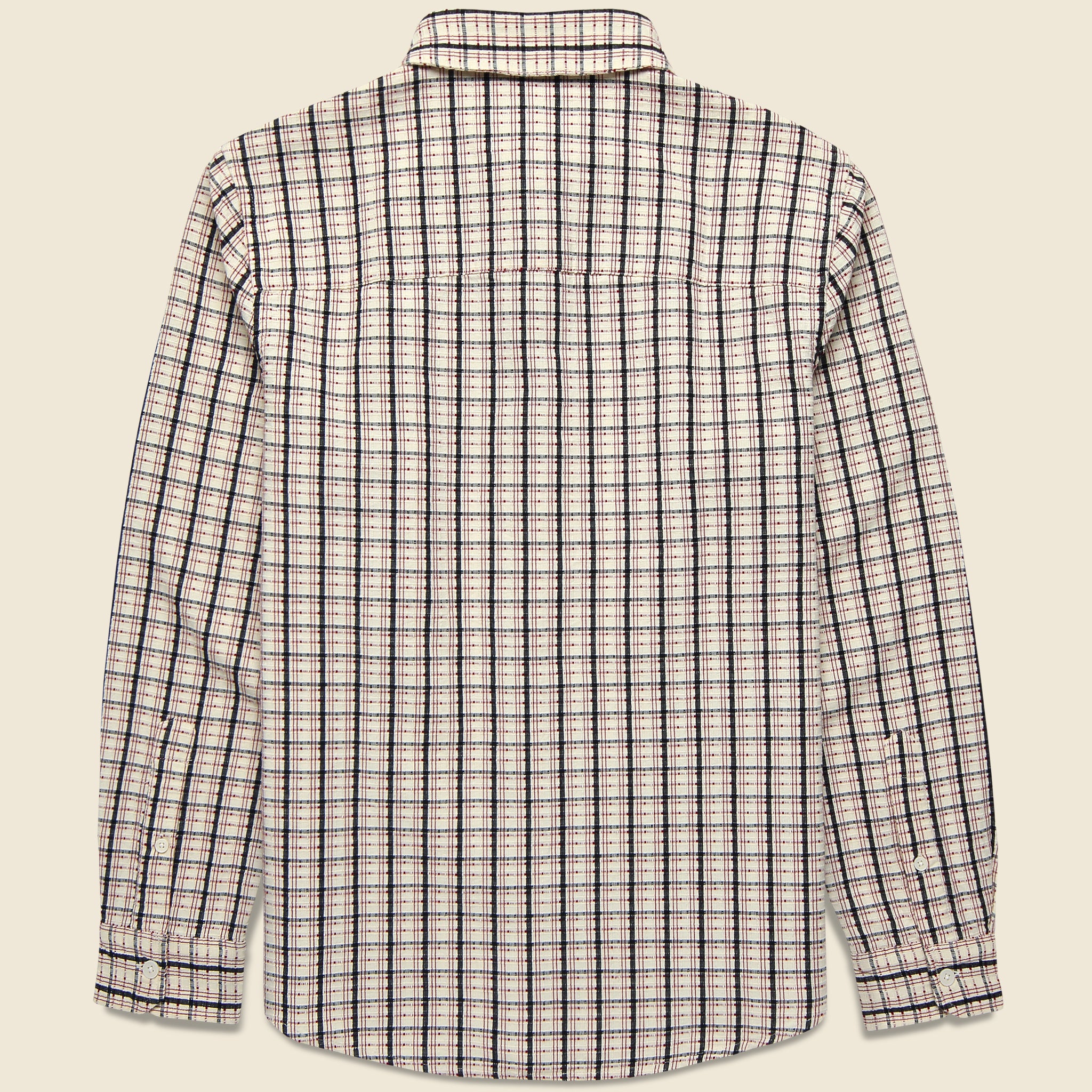 Shelly Shirt - Dobby Check Ecru/Red - Wax London - STAG Provisions - Tops - L/S Woven - Plaid