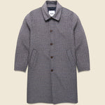Stan Coat - Double Face Check Navy/Brown - Wax London - STAG Provisions - Outerwear - Coat / Jacket