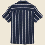 Leno Shirt - Navy - Wax London - STAG Provisions - Tops - S/S Woven - Other Pattern