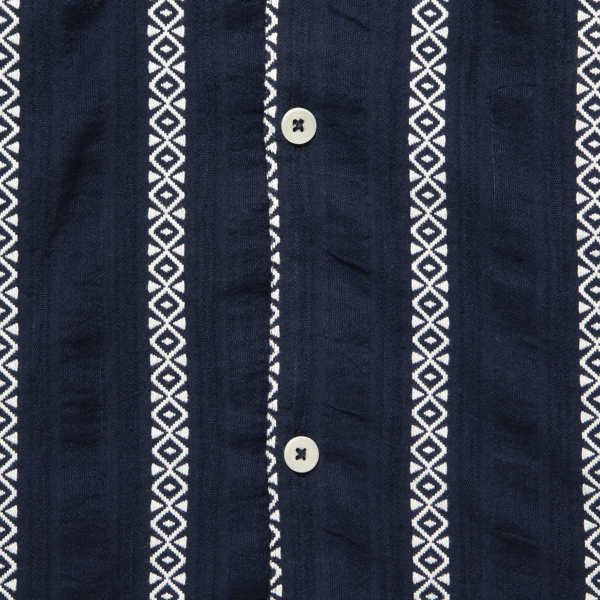 
                          Leno Shirt - Navy - Wax London - STAG Provisions - Tops - S/S Woven - Other Pattern
                        