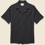 Didcot Shirt - Geo Lace Black - Wax London - STAG Provisions - Tops - S/S Woven - Other Pattern