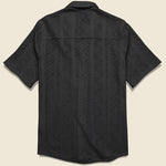 Didcot Shirt - Geo Lace Black - Wax London - STAG Provisions - Tops - S/S Woven - Other Pattern