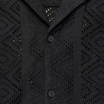 Didcot Shirt - Geo Lace Black - Wax London - STAG Provisions - Tops - S/S Woven - Other Pattern