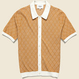 Tellaro Shirt - Tile Knit Mustard - Wax London - STAG Provisions - Tops - S/S Knit