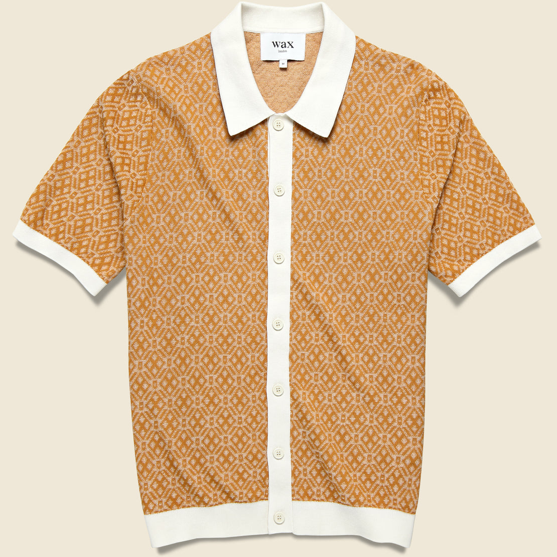 Wax London Tellaro Shirt - Tile Knit Mustard
