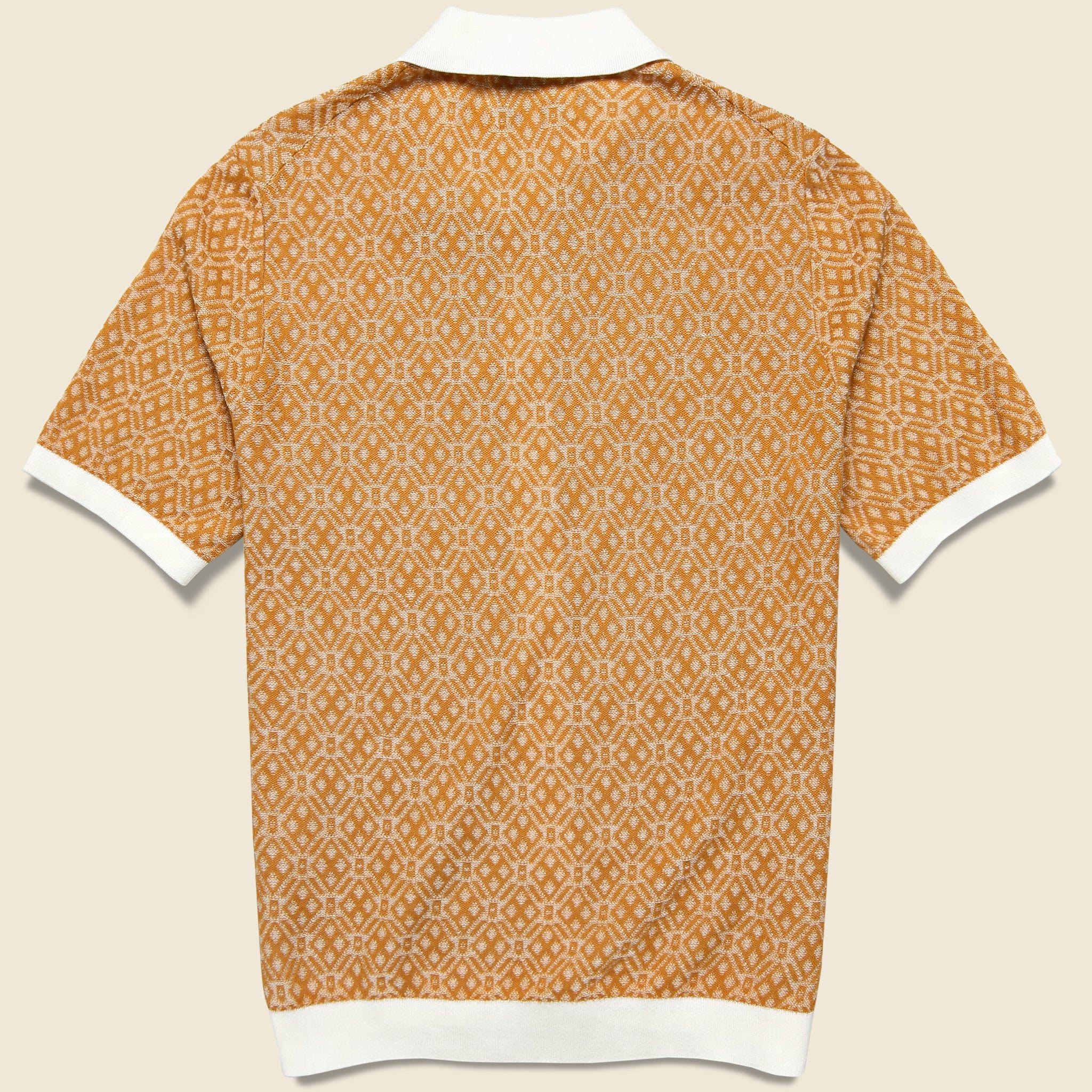 
                          Tellaro Shirt - Tile Knit Mustard - Wax London - STAG Provisions - Tops - S/S Knit
                        