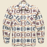 Whiting Overshirt - Maze/Ecru/Burgundy - Wax London - STAG Provisions - Tops - L/S Woven - Other Pattern