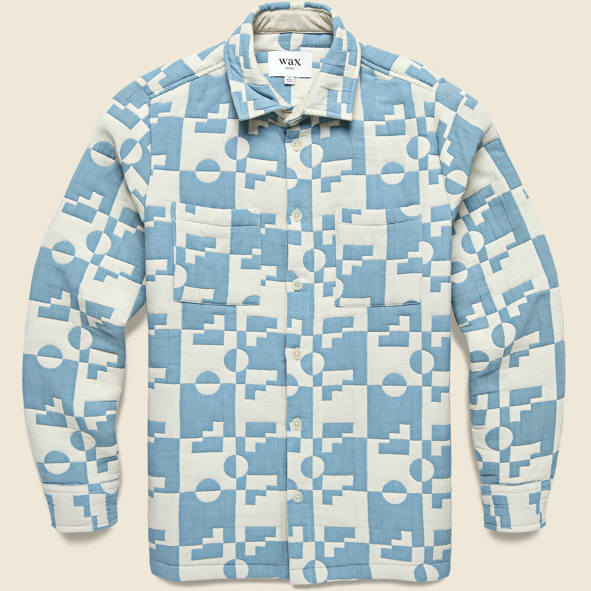 Jigsaw Quilt Otto Overshirt - Pale Blue - Wax London - STAG Provisions - Outerwear - Shirt Jacket