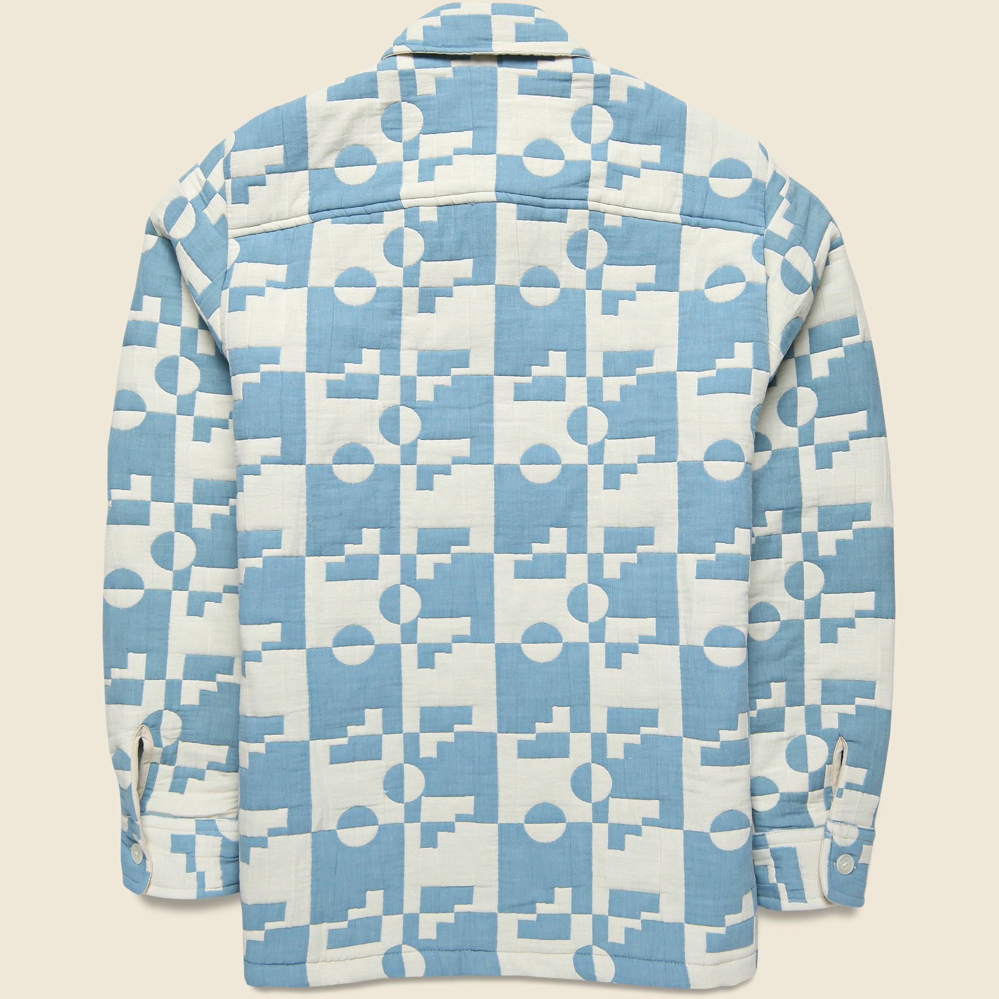 Jigsaw Quilt Otto Overshirt - Pale Blue - Wax London - STAG Provisions - Outerwear - Shirt Jacket