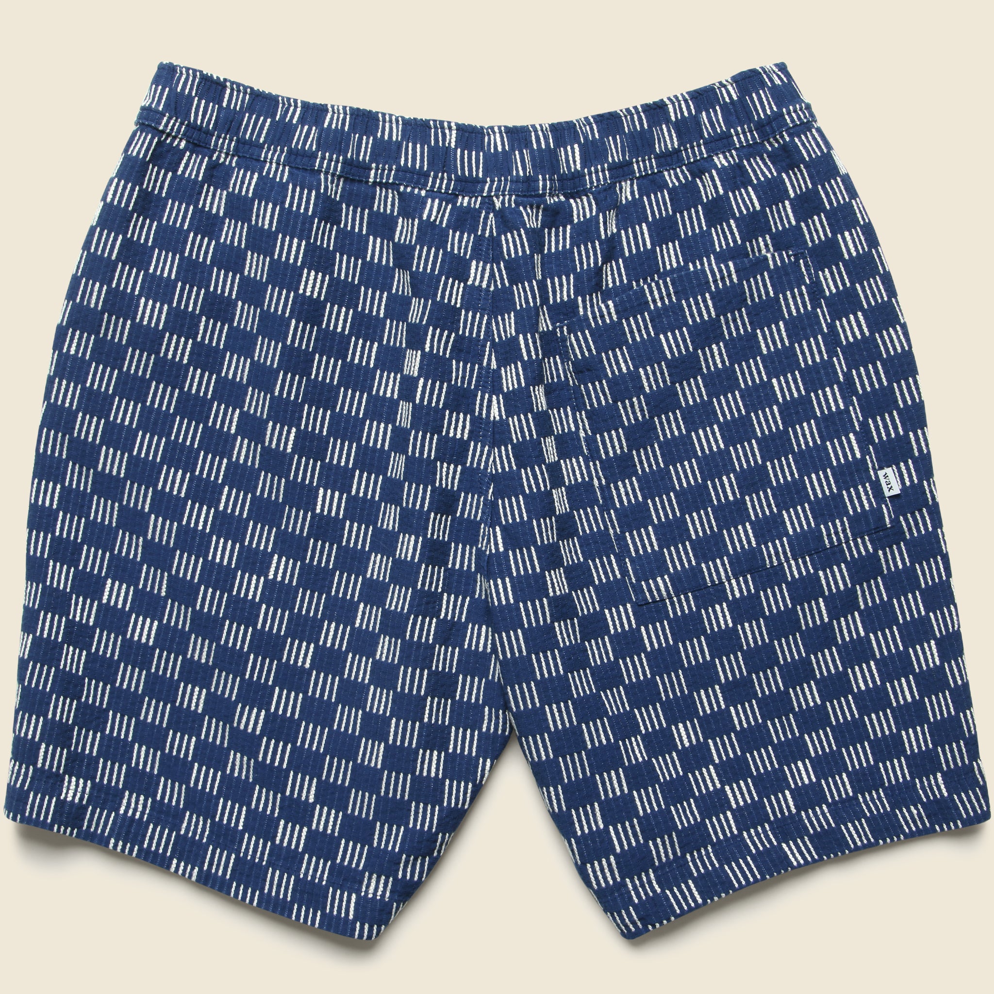 
                          7&quot; Grid Stitch Kurt Shorts - Indigo - Wax London - STAG Provisions - Shorts - Lounge
                        