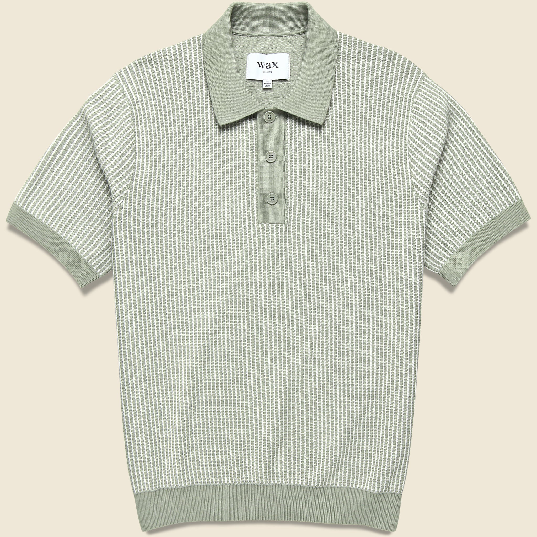 Ladder Stripe Turin Polo - Light Khaki