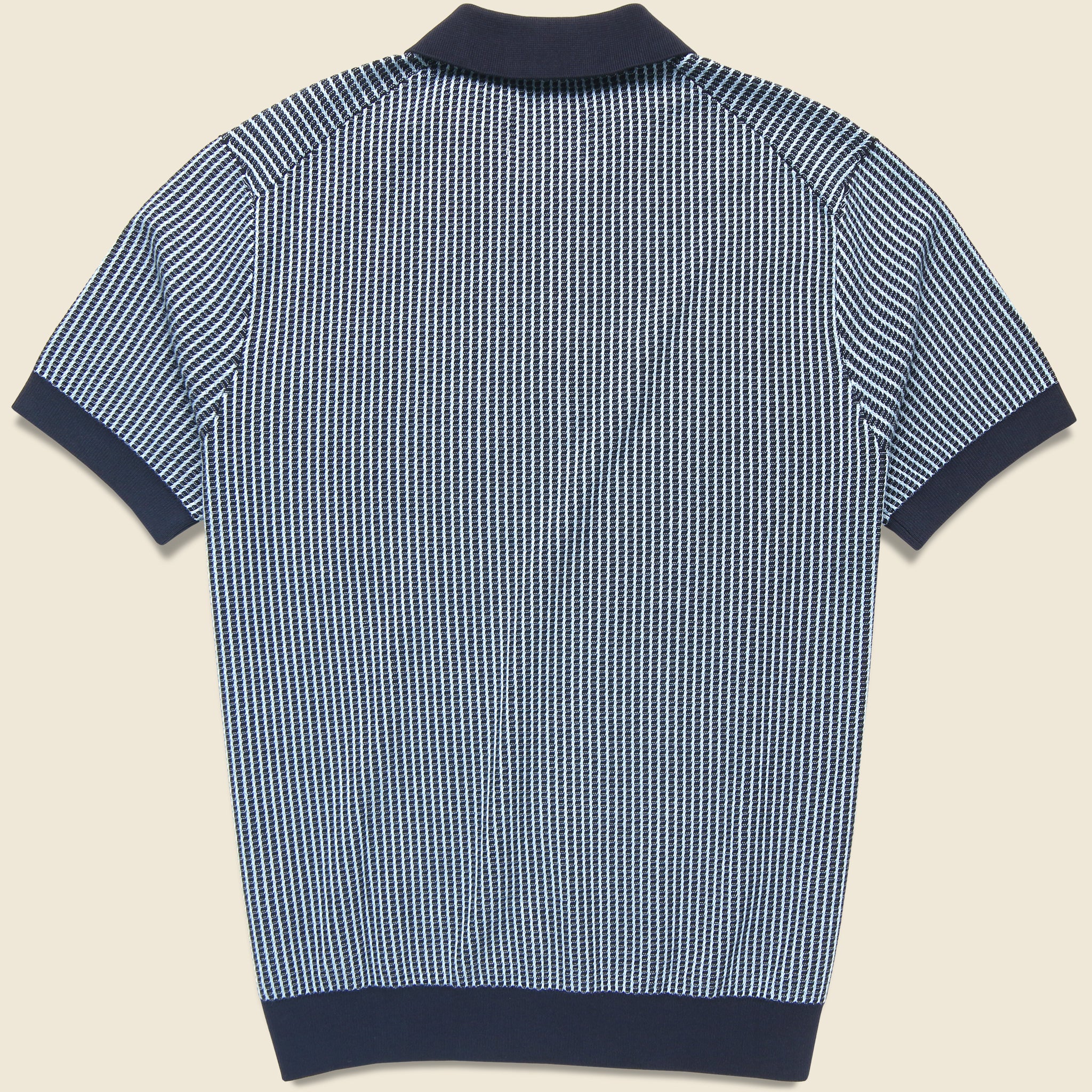 
                          Ladder Stripe Turin Polo - Navy - Wax London - STAG Provisions - Tops - S/S Knit
                        