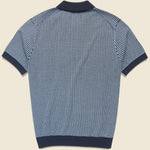 Ladder Stripe Turin Polo - Navy - Wax London - STAG Provisions - Tops - S/S Knit