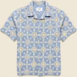 Corded Lace Didcot Shirt - Pale Blue - Wax London - STAG Provisions - Tops - S/S Woven - Other Pattern