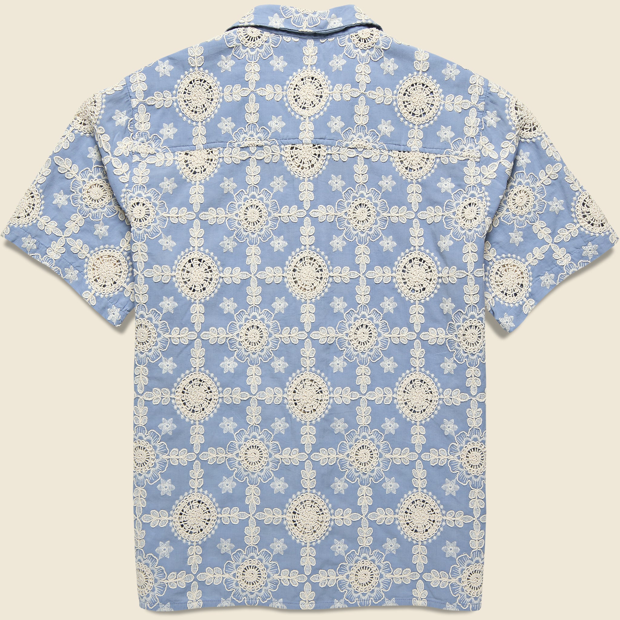 
                          Corded Lace Didcot Shirt - Pale Blue - Wax London - STAG Provisions - Tops - S/S Woven - Other Pattern
                        