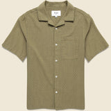 Slub Stripe Didcot Shirt - Khaki - Wax London - STAG Provisions - Tops - S/S Woven - Other Pattern